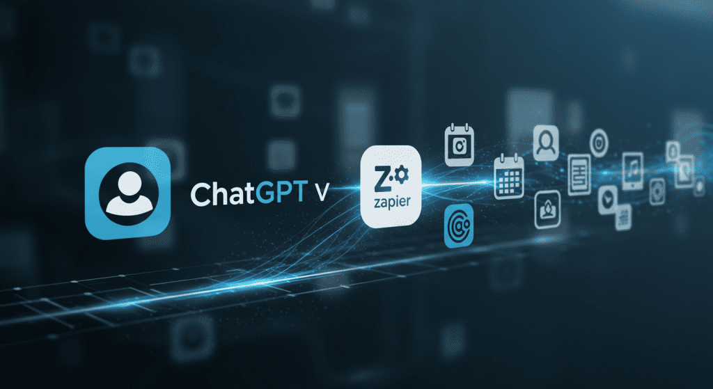 코딩 없이 업무 자동화를 구현하는 ChatGPT와 Zapier 연동 개념도